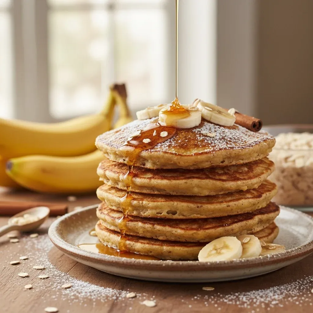 Banana & Cinnamon Oat Pancakes