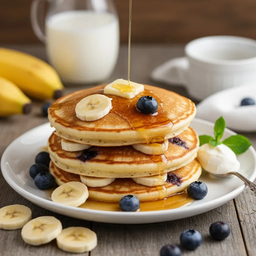Banana Blueberry Pancakes