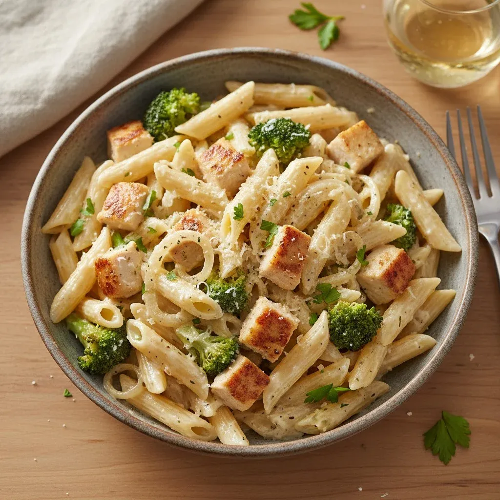 Creamy Garlic Chicken & Broccoli Penne