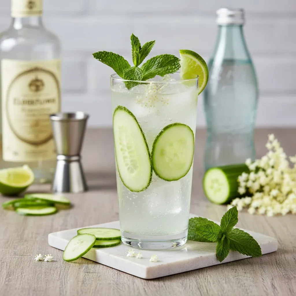 Cucumber Elderflower Vodka Spritz
