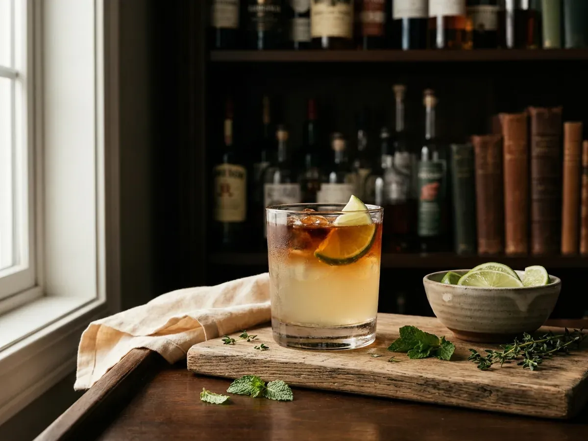 Dark and Stormy with Fresh Lime