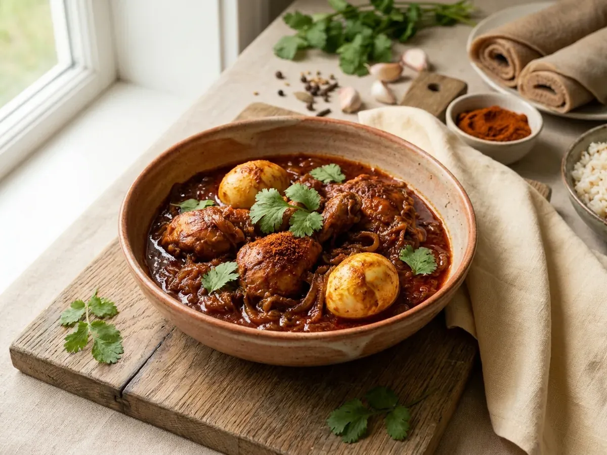 Ethiopian-Style Doro Wat (Spiced Chicken Stew)