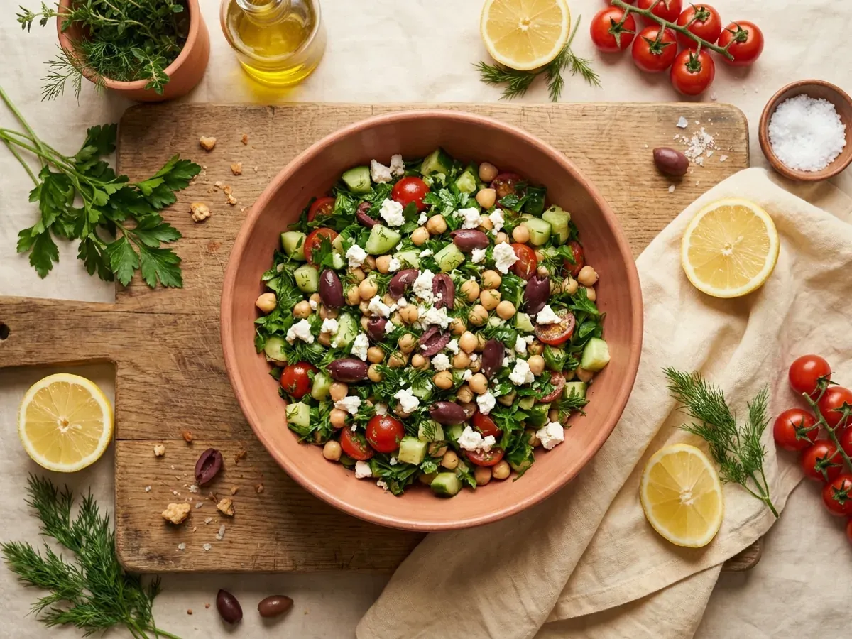 Mediterranean Chickpea Salad with Herbs and Lemon
