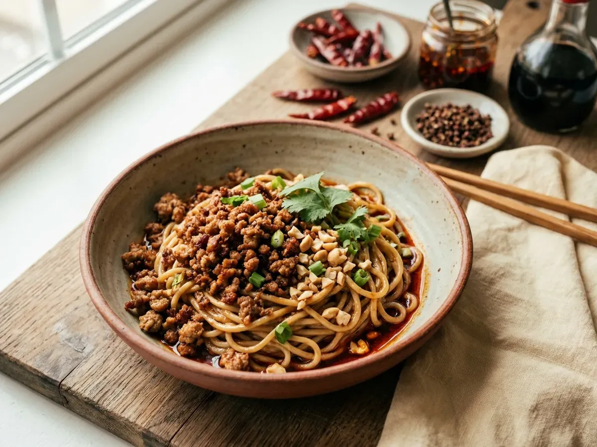 Sichuan Dan Dan Noodles with Chili Oil