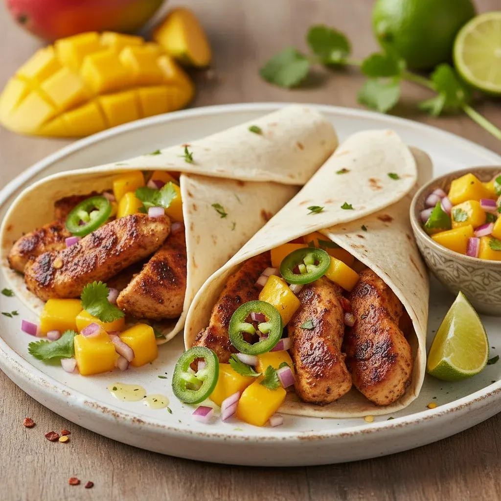 Spicy Jerk Chicken & Mango Salsa Wraps