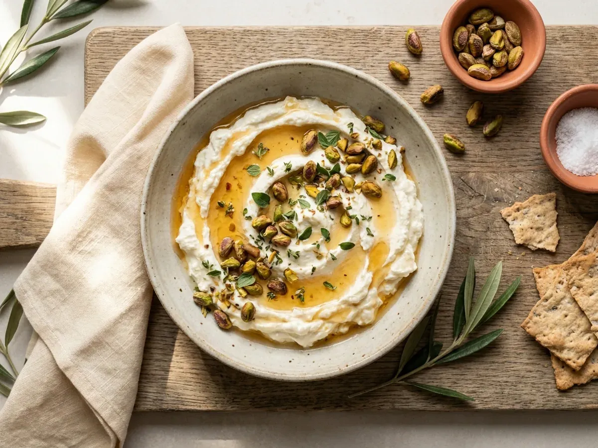 Whipped Feta with Honey and Pistachios